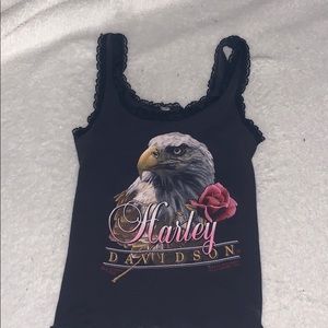 Vintage Harley Davidson cropped tank top